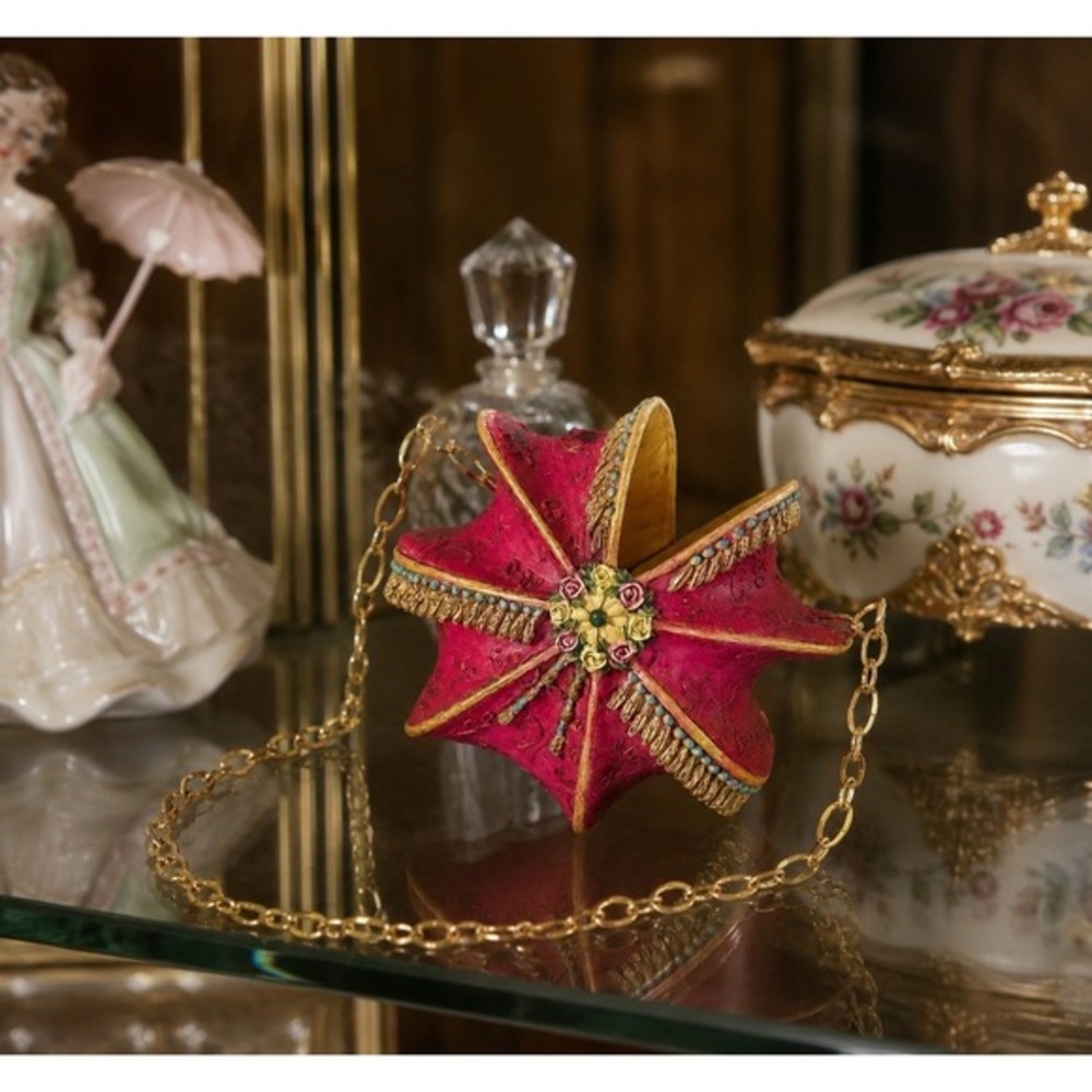 Willow Hall Age of Elegance Pink Star Reticule Handbag Miniature Ornament 85-02